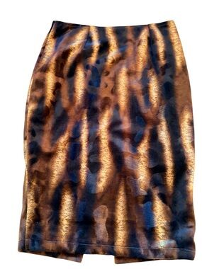 CANADIAN DESIGN Bronze and Black Velvet Pencil Skirt